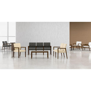 Brooklyn Collection Reception Seating, 2 Chairs with Connecting Center Table, Standard Vinyl Upholstery, FREE SHIPPING