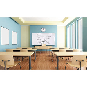 Magnetic Porcelain Whiteboard with Detachable Marker Tray, Satin Aluminum Frame, 4' H x 7' 4" W, LIFETIME WARRANTY