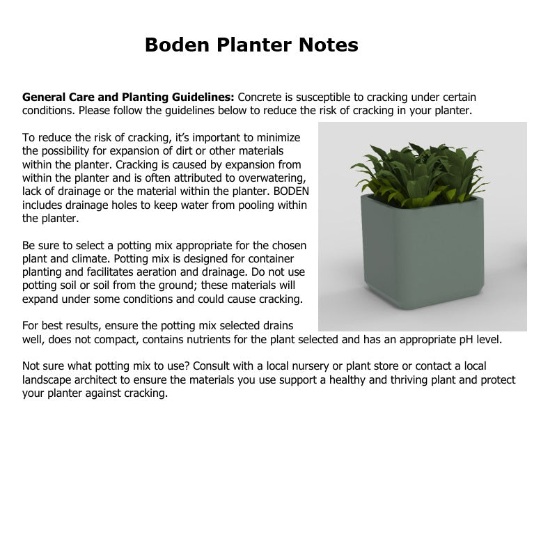 Boden Outdoor/Indoor High Perfomance Concrete Planter