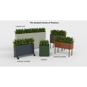 KASKAD® Indoor Painted Steel Rectangular Planter, 18" W x 9" D x 20" H