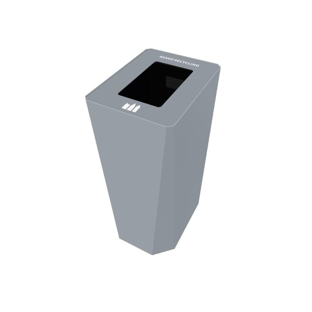 Kasta Indoor Painted Steel 22-Gallon Rectangular Waste Receptacle, 12" W x 16" D x 28-1/4" H