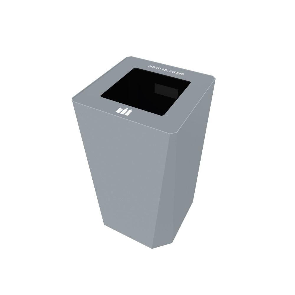 Kasta Indoor Painted Steel 30-Gallon Square Waste Receptacle, 16" W x 16" D x 28-1/4" H