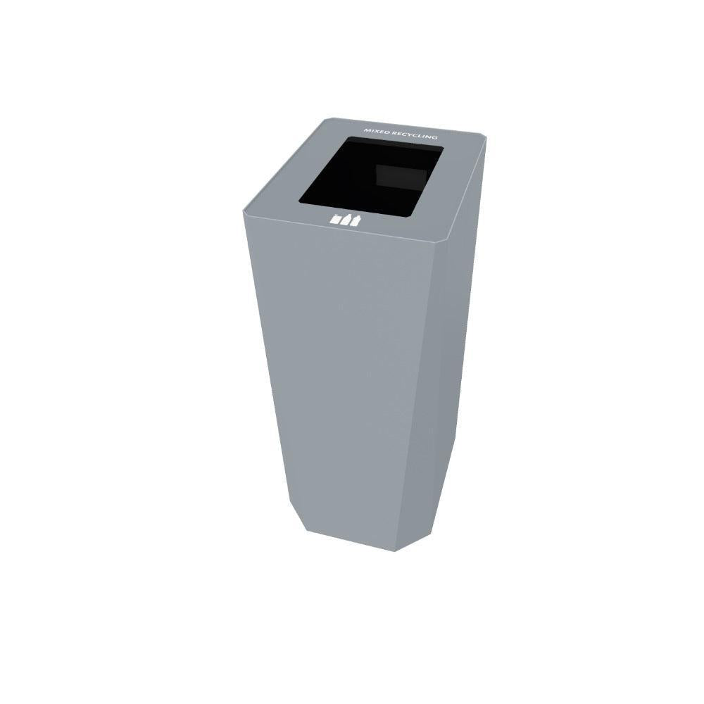 Kasta Indoor Painted Steel 35-Gallon Rectangular Waste Receptacle, 14" W x 18" D x 33-1/4" H