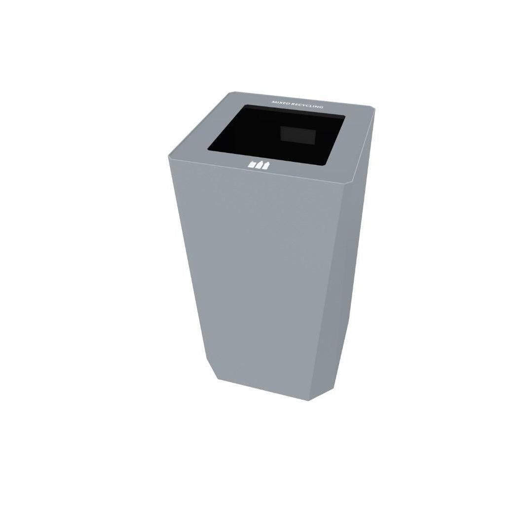 Kasta Indoor Painted Steel 45-Gallon Square Waste Receptacle, 18" W x 18" D x 33-1/4" H