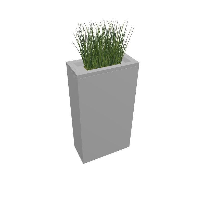 Valuta Indoor Painted Steel Rectangular Planter, 9" W x 18" D x 33-3/4" H