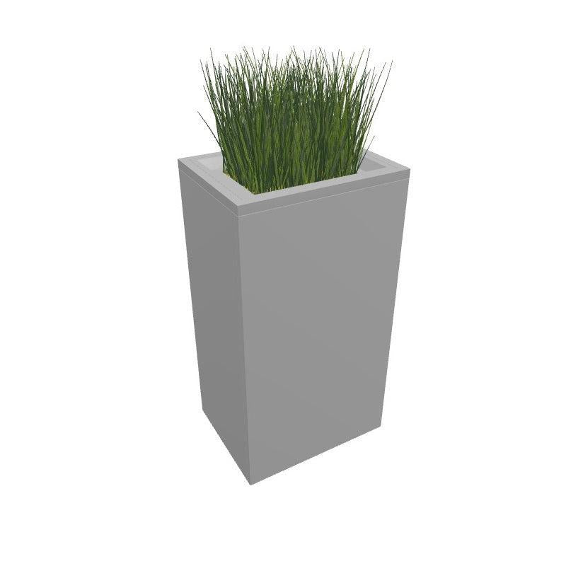 Valuta Indoor Painted Steel Rectangular Planter, 14" W x 18" D x 33-3/4" H