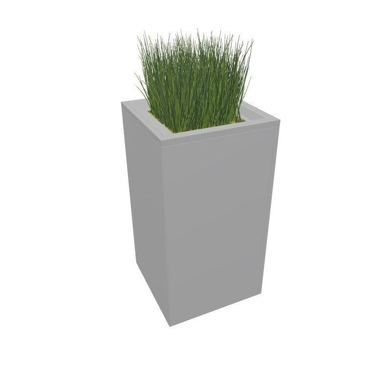 Valuta Indoor Painted Steel Square Planter, 18" W x 18" D x 33-3/4" H