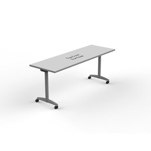 Flip and Nest Rectangular Training Table with Dry-Erase Laminate Whiteboard Top, 72 x 24