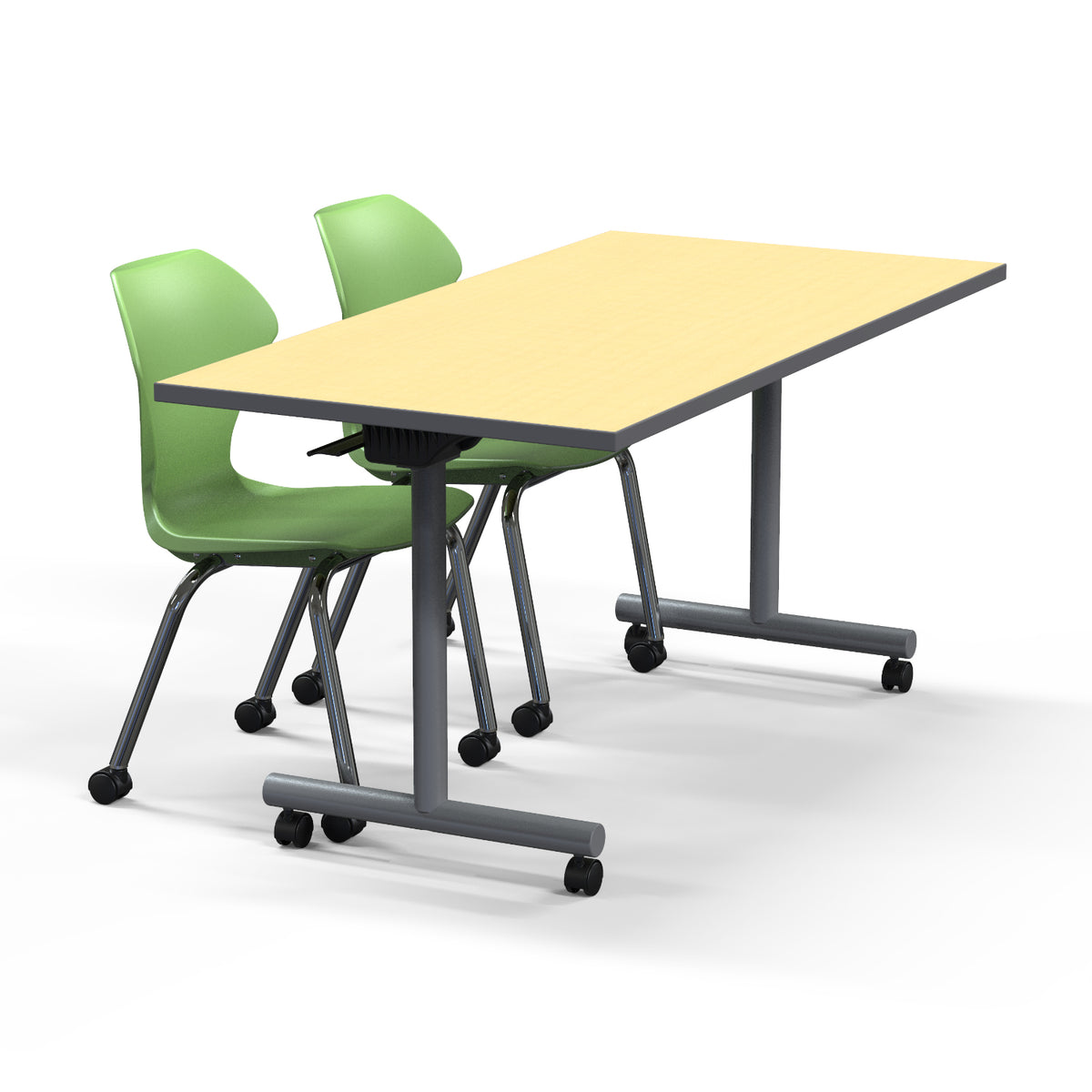 Flip and Nest Rectangular Training Tables with Dry-Erase Laminate Markerboard Top