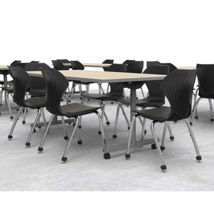 Flip and Nest Rectangular Training Tables with Dry-Erase Laminate Markerboard Top
