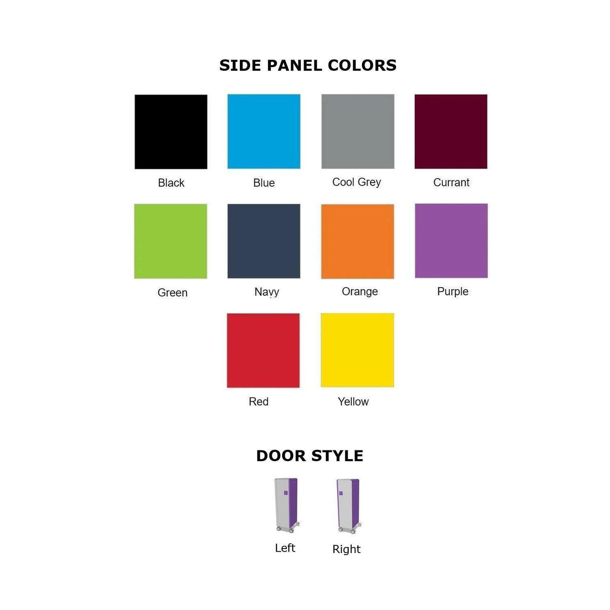 Compass Mini H3 Mobile Makerspace Shelf Cabinet with Door and Handles, 3 Shelves