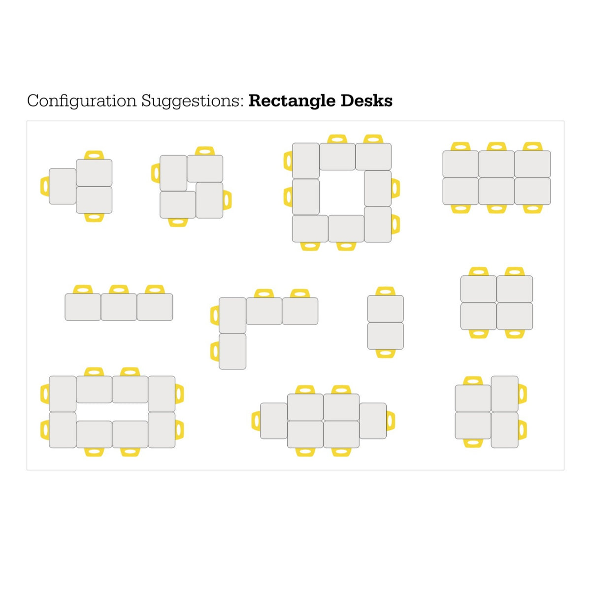 Hierarchy Classroom Desk and Chair Package, 10 Hierarchy Snap Rectangle Desks with 10 Hierarchy Chairs