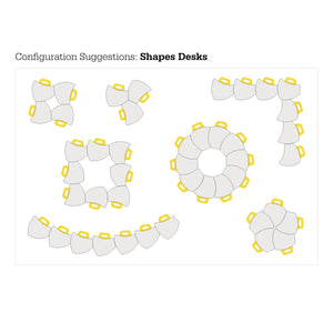 Hierarchy Classroom Desk and Chair Package, 10 Hierarchy Shapes Desks with 10 Hierarchy Chairs