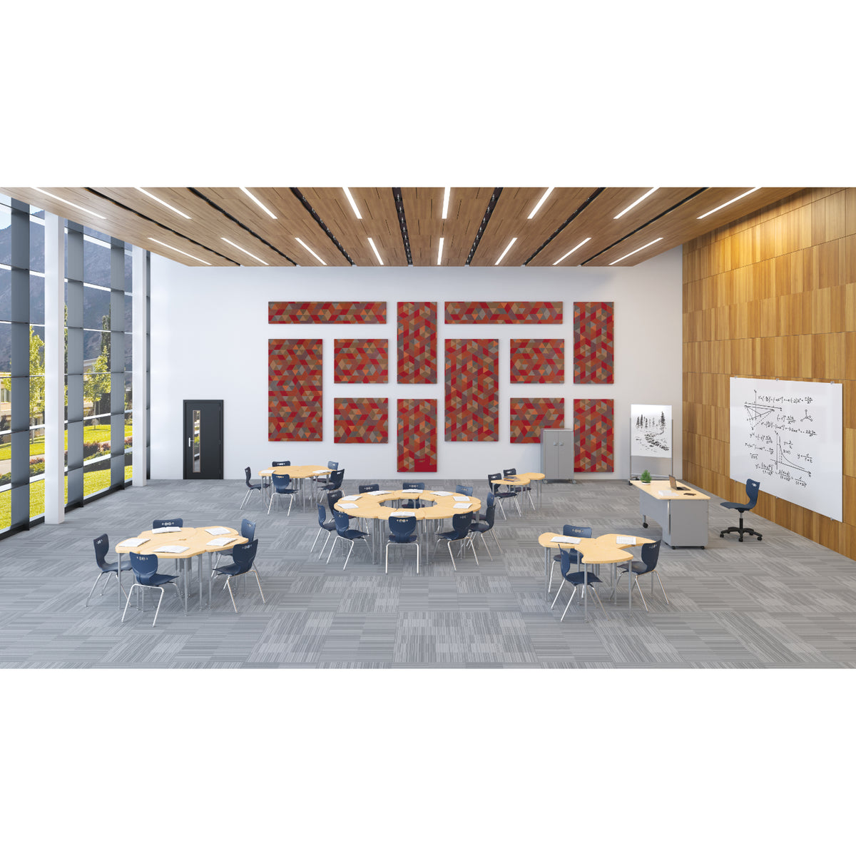 Hierarchy Classroom Desk and Chair Package, 10 Hierarchy Shapes Desks with 10 Hierarchy Chairs
