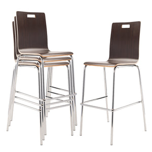 National Public Seating Bushwick Café Bar Stool, 30" Seat Ht., Espresso Finish