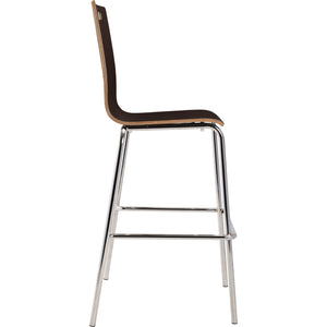 National Public Seating Bushwick Café Bar Stool, 30" Seat Ht., Espresso Finish