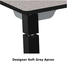 Adjustable Height Science Table with Designer Steel Frame, Butcherblock Top