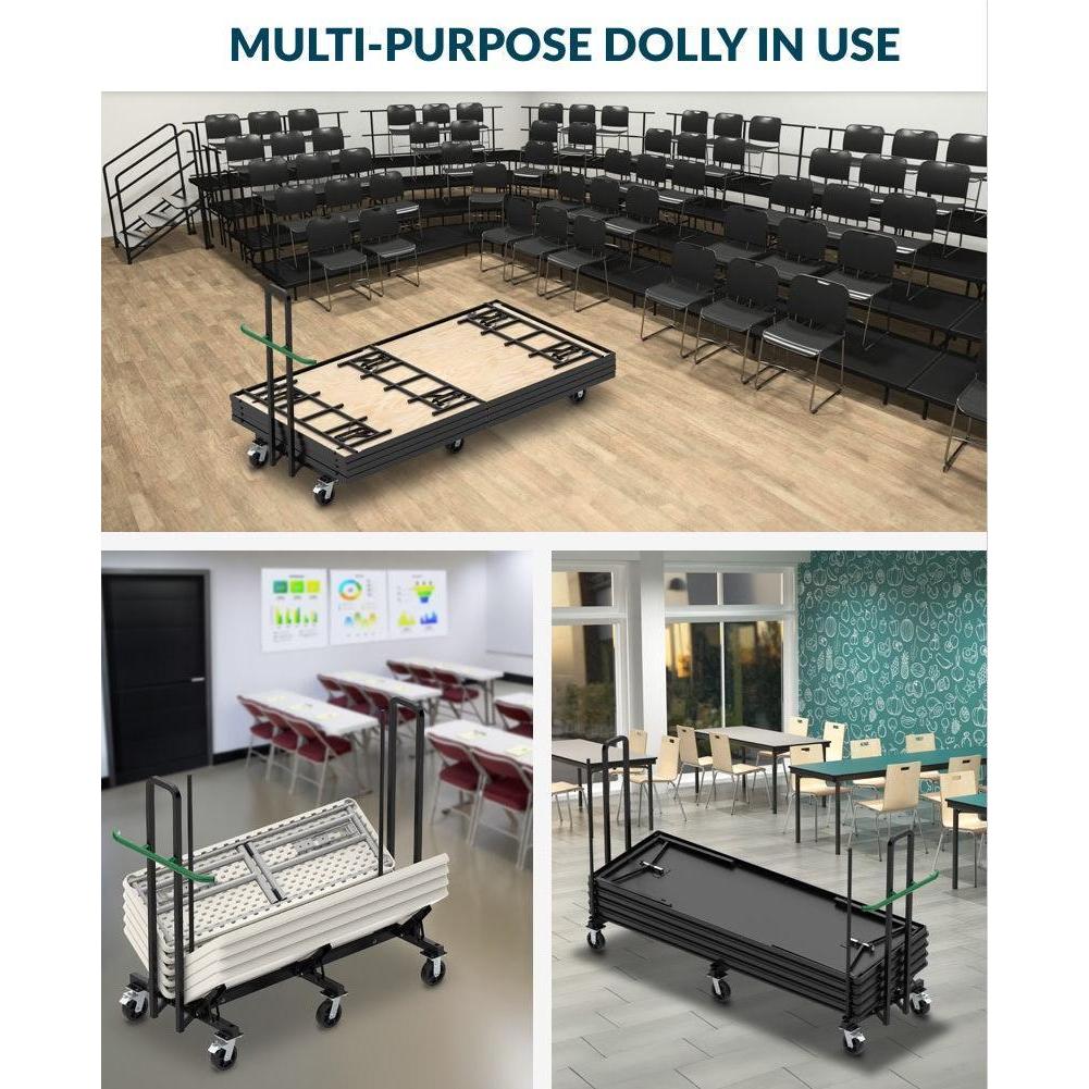 Multi-Purpose Dolly for Rectangular Tables, Stages and Risers