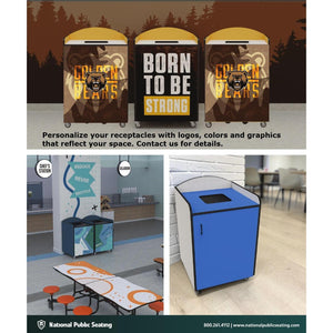 Trash Bin Receptacle, 44 Gallon