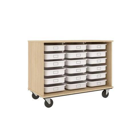 Open Tray Mobile Storage, (18) 3.5" Trays
