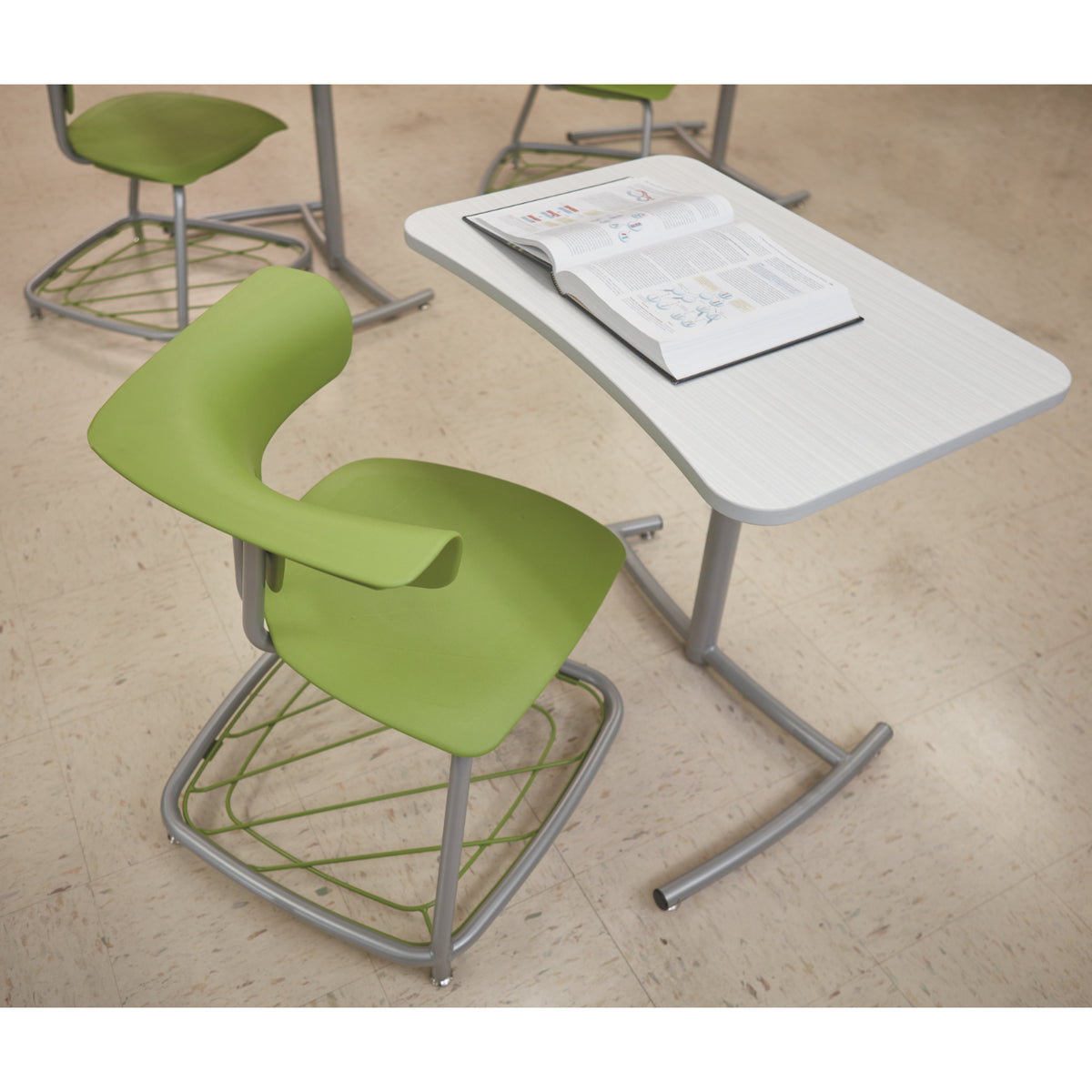 KI Ruckus Fixed Height Cantilever Desk with Rolling Base, Fixed Height, FREE SHIPPING