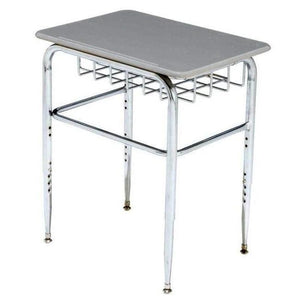 Clearview Adjustable Open Front Desk, Solid Plastic Top