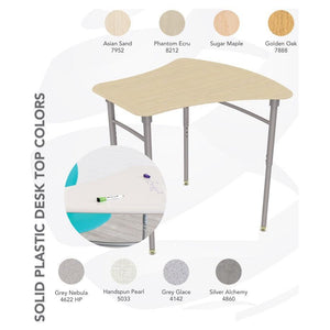 Clearview Adjustable Open Front Desk, Solid Plastic Top