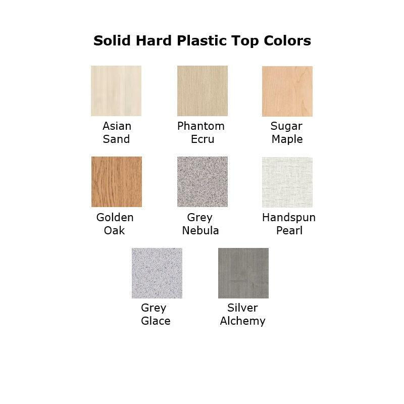 Pedestal Leg Adjustable Height Open Front Desk,Solid Hard Plastic  Top