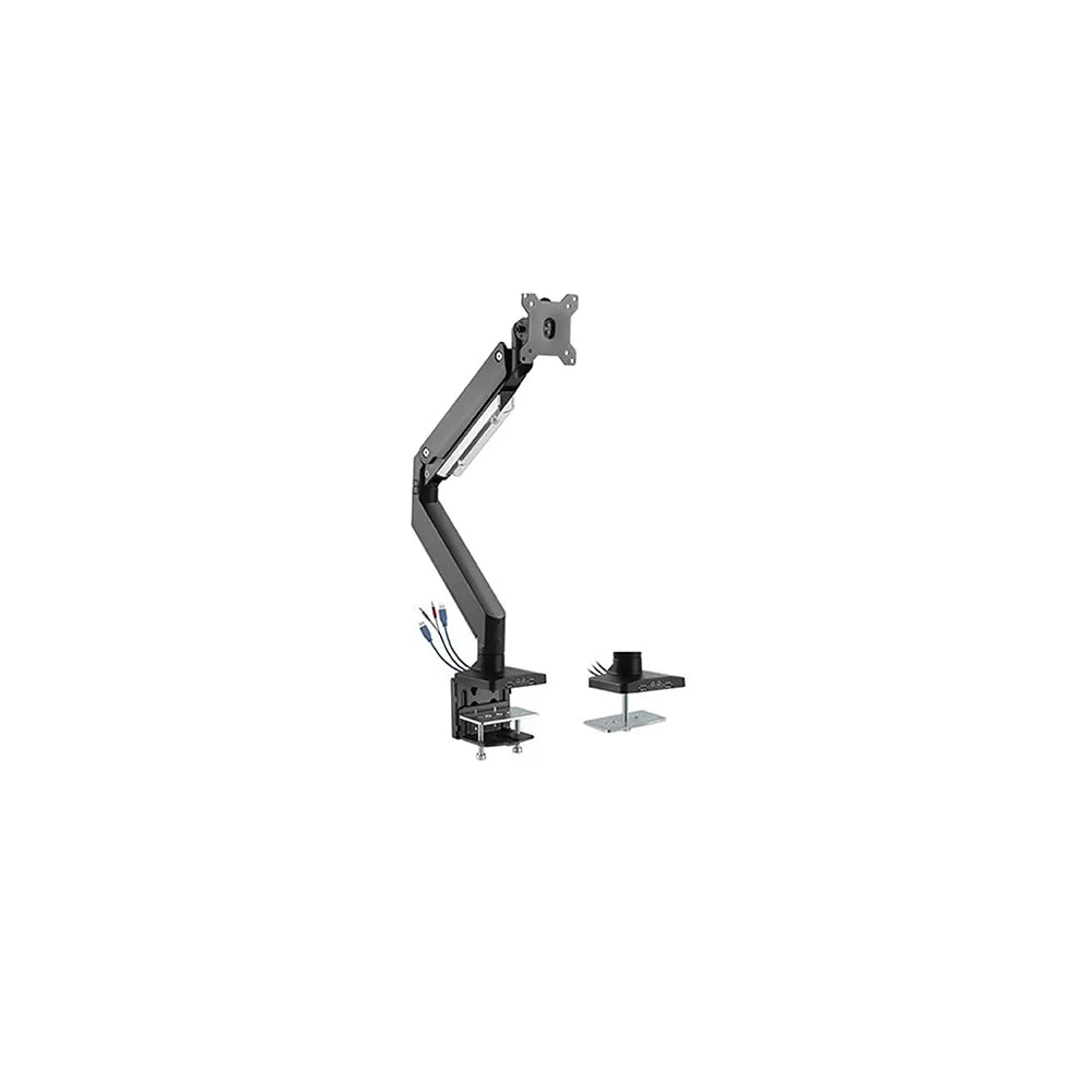 Summit Single Monitor Arm with USB and Multimedia Ports for Esports Gaming Desks and Shoutcaster Stations, FREE SHIPPING