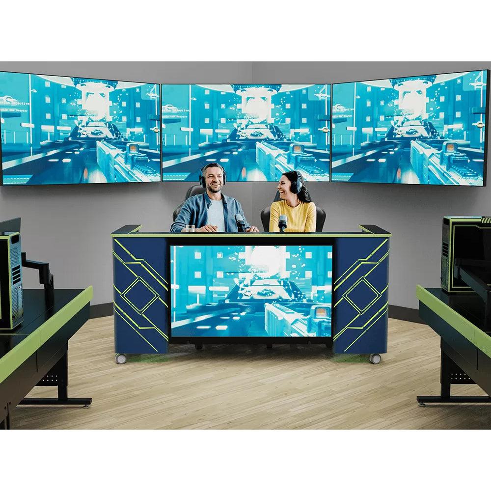 Esports Gaming Double Shoutcaster Station, 76" W, FREE SHIPPING