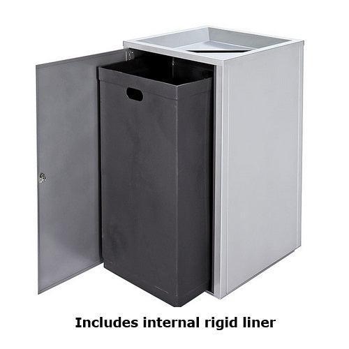 Storlek Indoor Painted Steel Waste Receptacle, Square Waste Top Opening