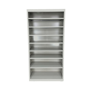 Herculite Metal Bookcase with 8 Adjustable Shelves, 36" W x 13" D x 72" H