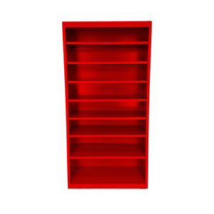 Herculite Metal Bookcase with 8 Adjustable Shelves, 36" W x 13" D x 72" H