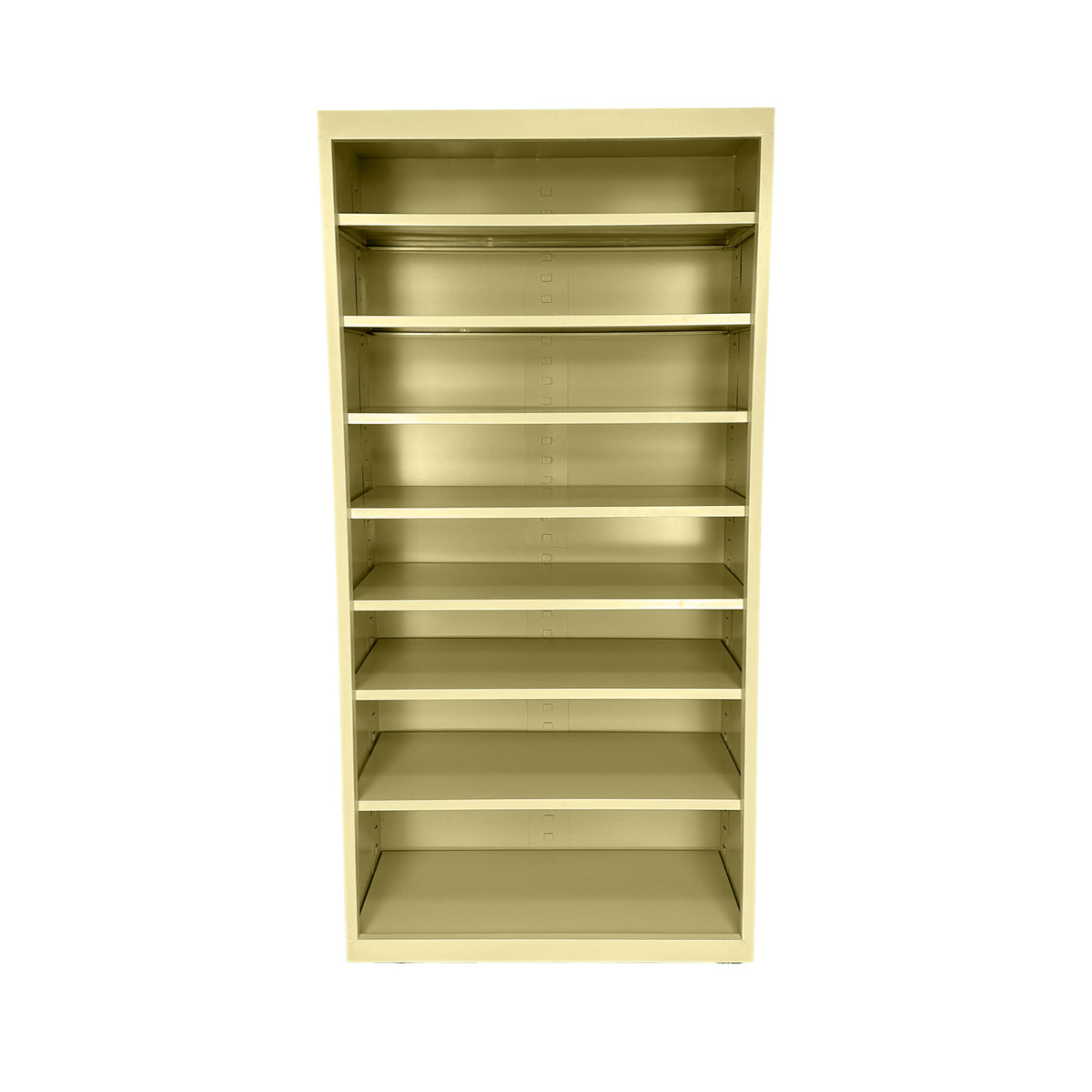 Herculite Metal Bookcase with 8 Adjustable Shelves, 36" W x 18" D x 72" H