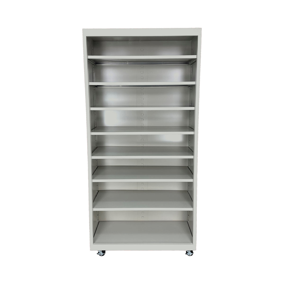 Herculite Metal Mobile Bookcase with 8 Adjustable Shelves, 36" W x 18" D x 75" H