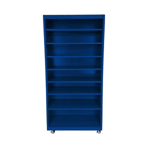Herculite Metal Mobile Bookcase with 8 Adjustable Shelves, 36" W x 18" D x 75" H