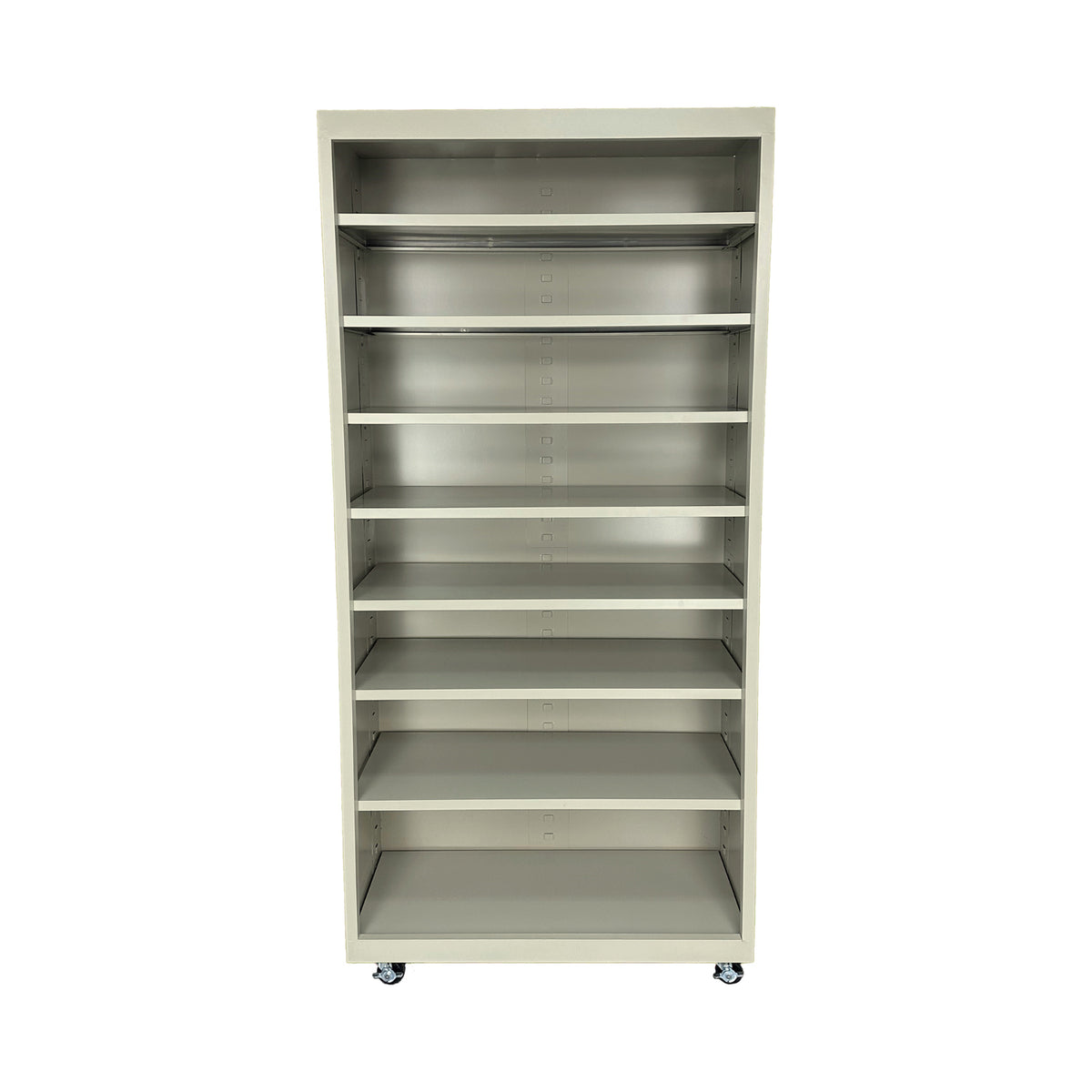 Herculite Metal Mobile Bookcase with 8 Adjustable Shelves, 36" W x 18" D x 75" H