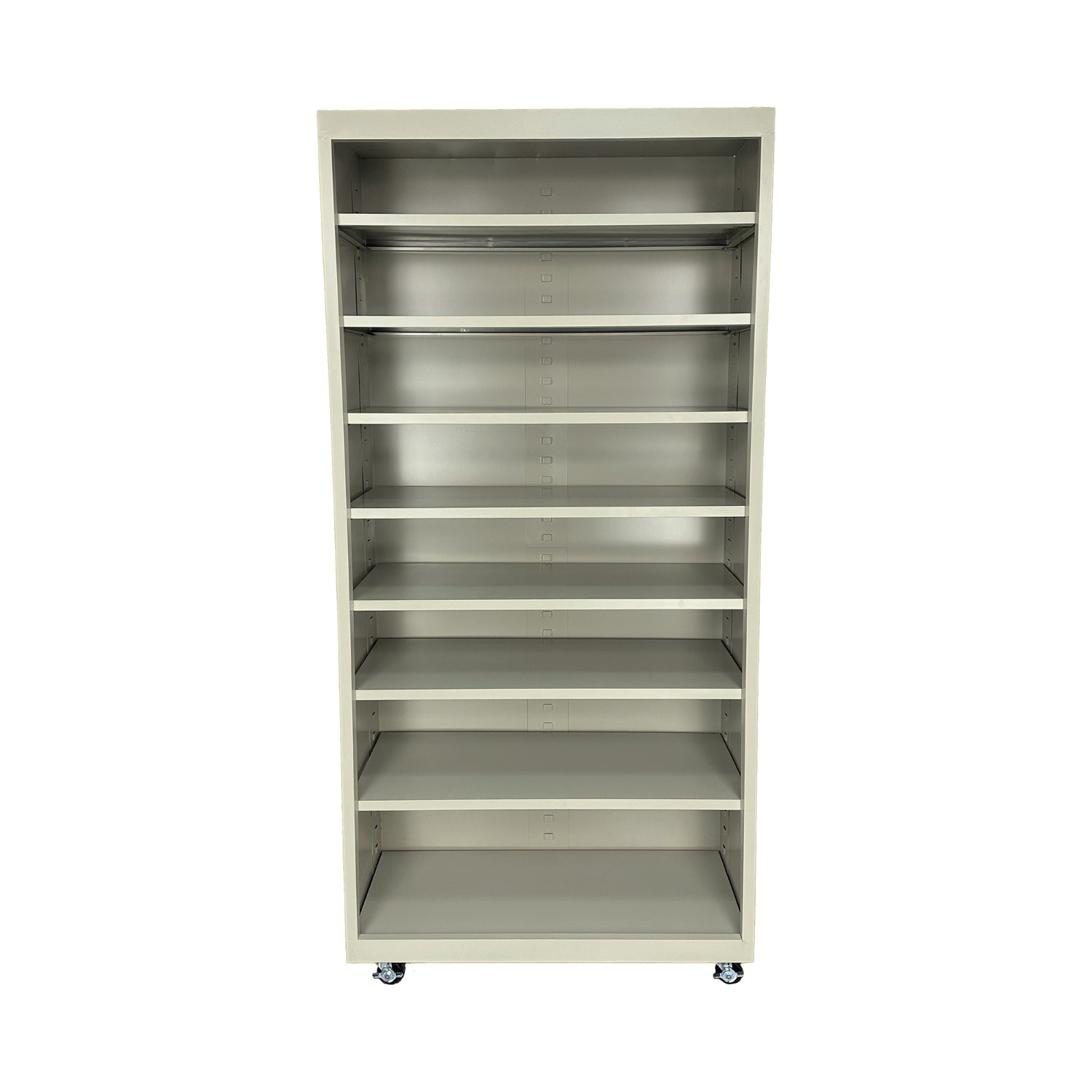 Herculite Metal Mobile Bookcase with 8 Adjustable Shelves, 36" W x 18" D x 75" H