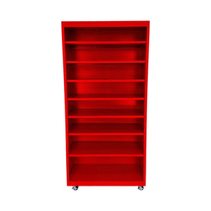 Herculite Metal Mobile Bookcase with 8 Adjustable Shelves, 36" W x 18" D x 75" H