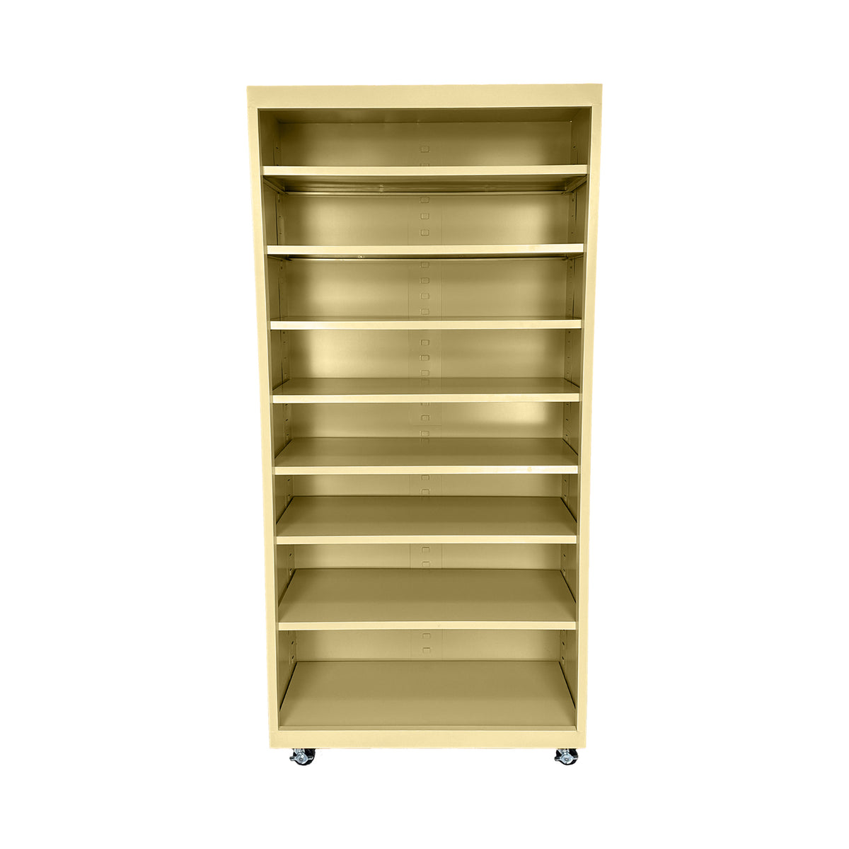 Herculite Metal Mobile Bookcase with 8 Adjustable Shelves, 36" W x 18" D x 75" H