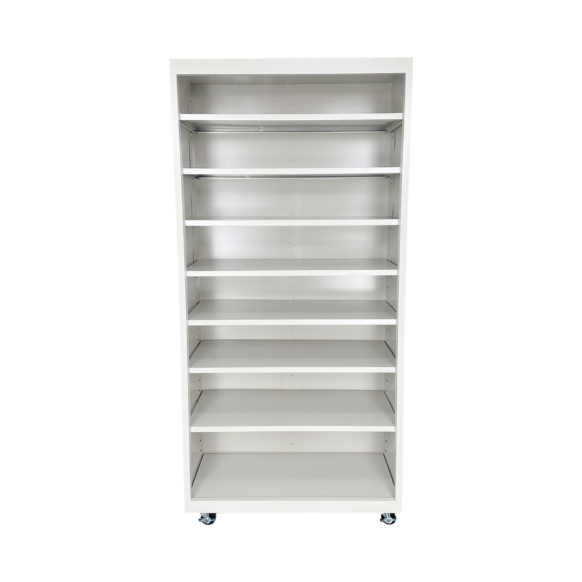 Herculite Metal Mobile Bookcase with 8 Adjustable Shelves, 36" W x 18" D x 75" H