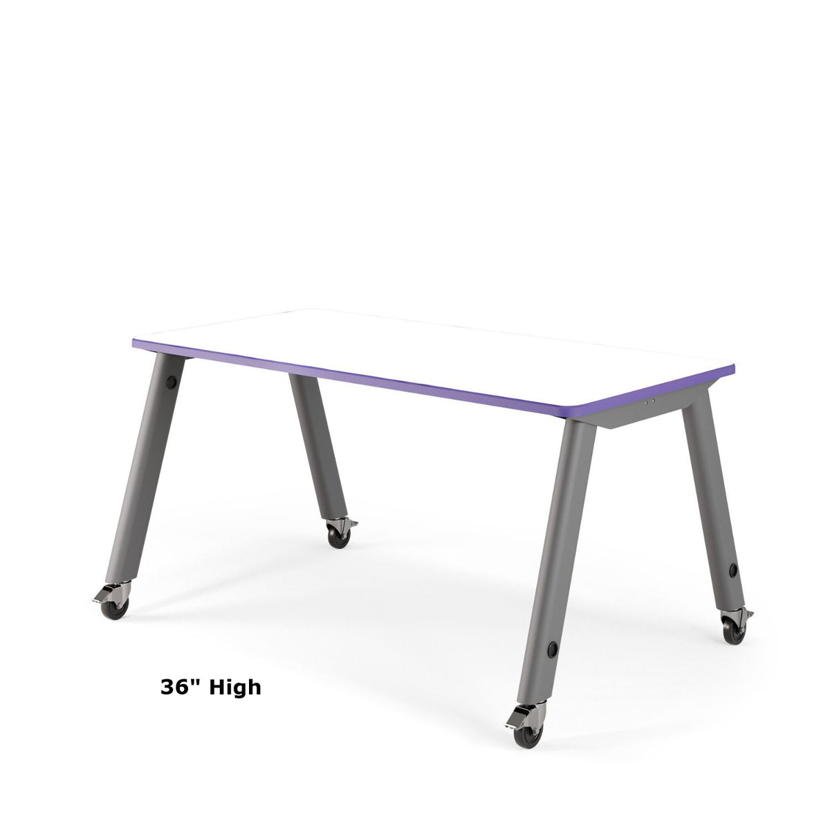 USA Capitol Makerspace Table, Dry Erase Whiteboard Laminate Top with Premium Spray Edge