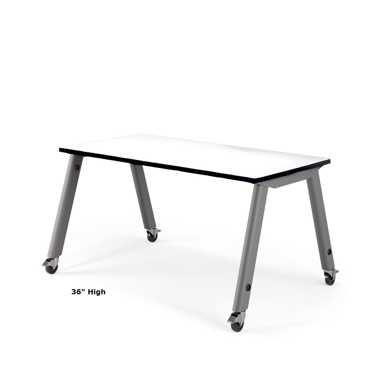 USA Capitol Makerspace Table, Dry Erase Whiteboard Laminate Top with Standard Spray Edge