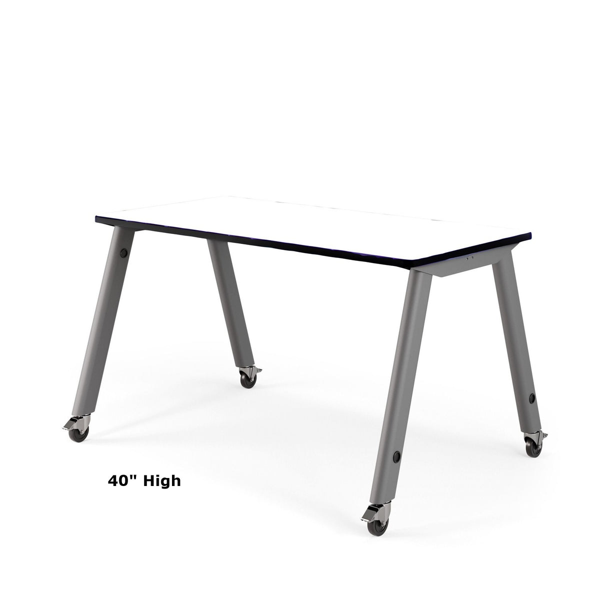 USA Capitol Makerspace Table, Dry Erase Whiteboard Laminate Top with Standard Spray Edge