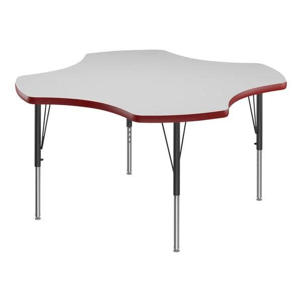 USA Capitol Dimension Series 48" Clover Activity Table, Dry-Erase Whiteboard Laminate Top with Premium Spray Edge