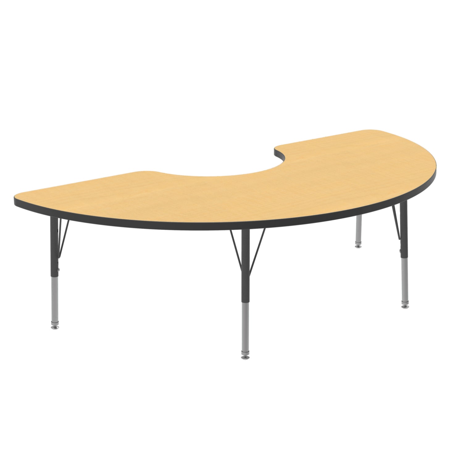 USA Capitol Dimension Series 36" x 72" Half Moon Activity Table, Laminate Top with Standard Spray Edge