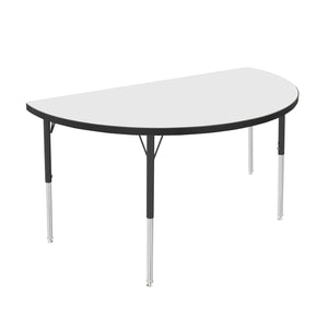 USA Capitol Dimension Series Half-Round Activity Table, Dry-Erase Whiteboard Laminate Top with Standard Spray Edge