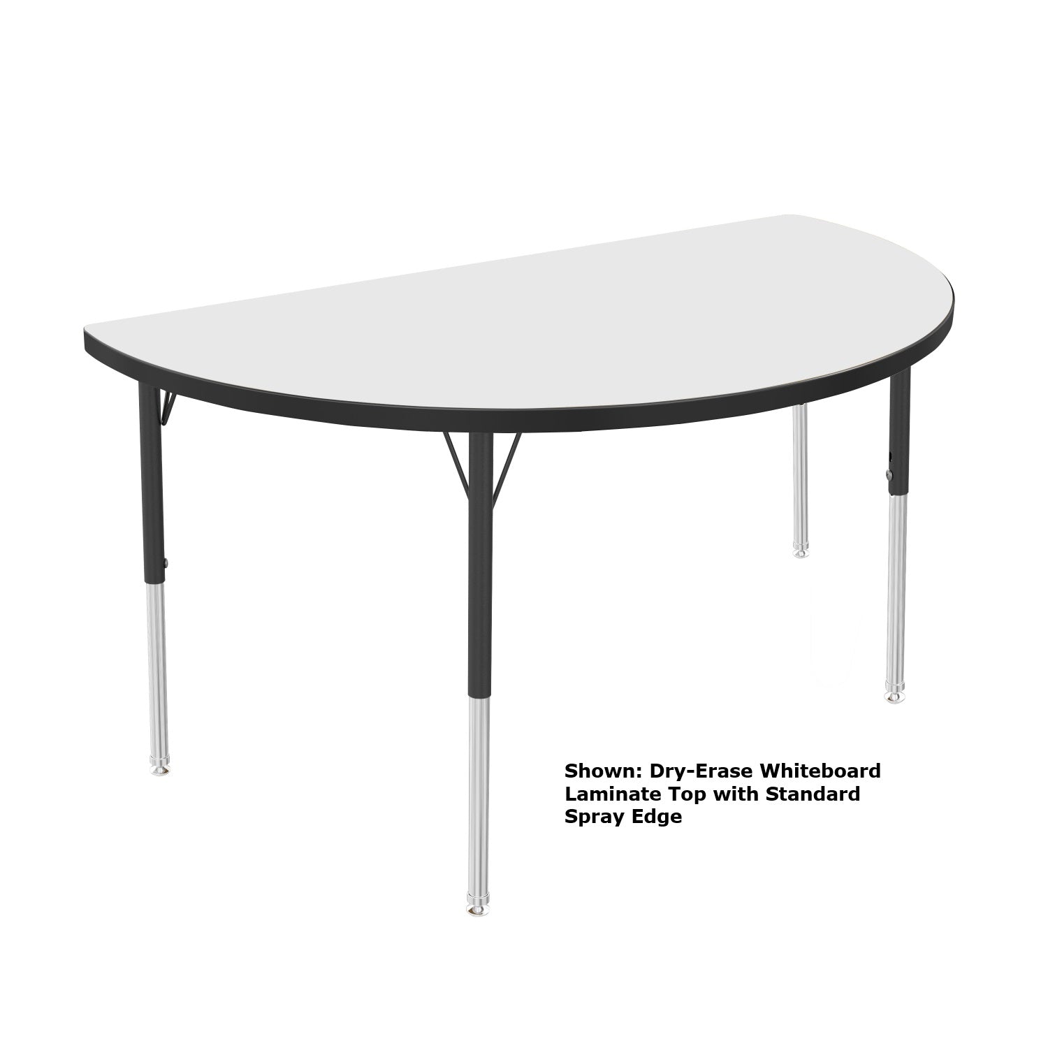 USA Capitol Dimension Series Half Round Activity Table, Dry-Erase Whiteboard Laminate Top with Premium Spray Edge
