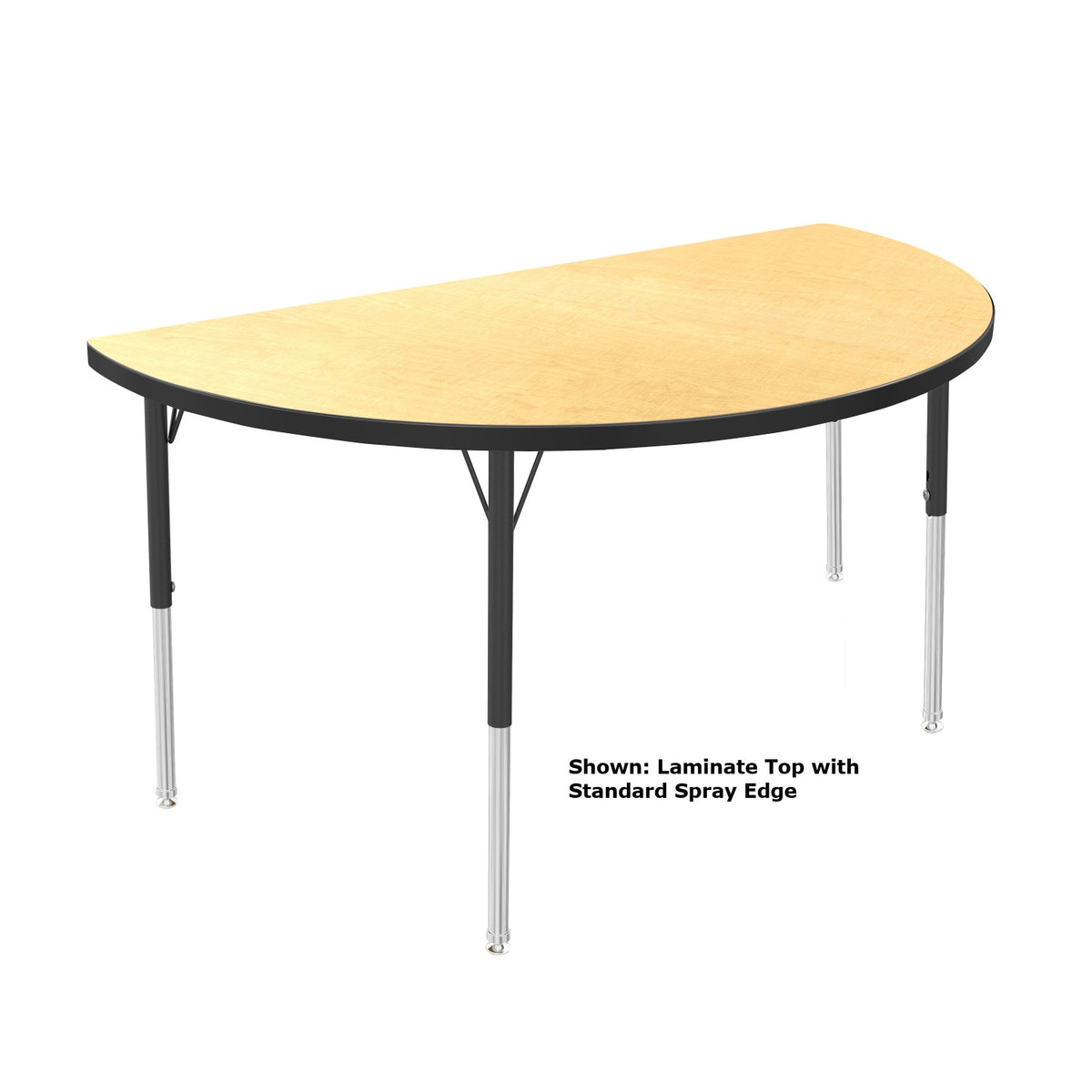 USA Capitol Dimension Series Half Round Activity Table, Laminate Top with Premium Spray Edge