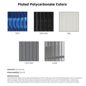 Room Divider 360° Folding Portable Partition with Fluted Polycarbonate Panels, 14' W x 6' 10" H